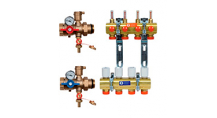 Коллекторный узел комплект Giacomini 1"X18 / 7 с расходомерами (R553FK027)